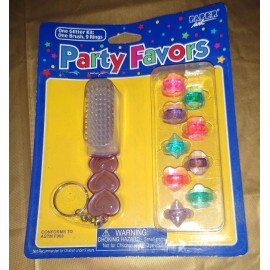 Creative Expressions Brush Keychain #MJ70153, Brush Party Favor, includes 9 plastic rings, Dress Up