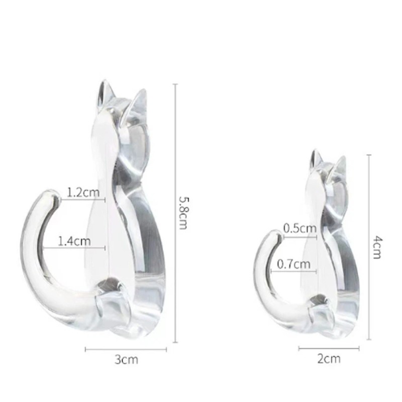 TIKA 8 Pcs Adhesive Cat Wall Hooks – Heavy-Duty No-Drill