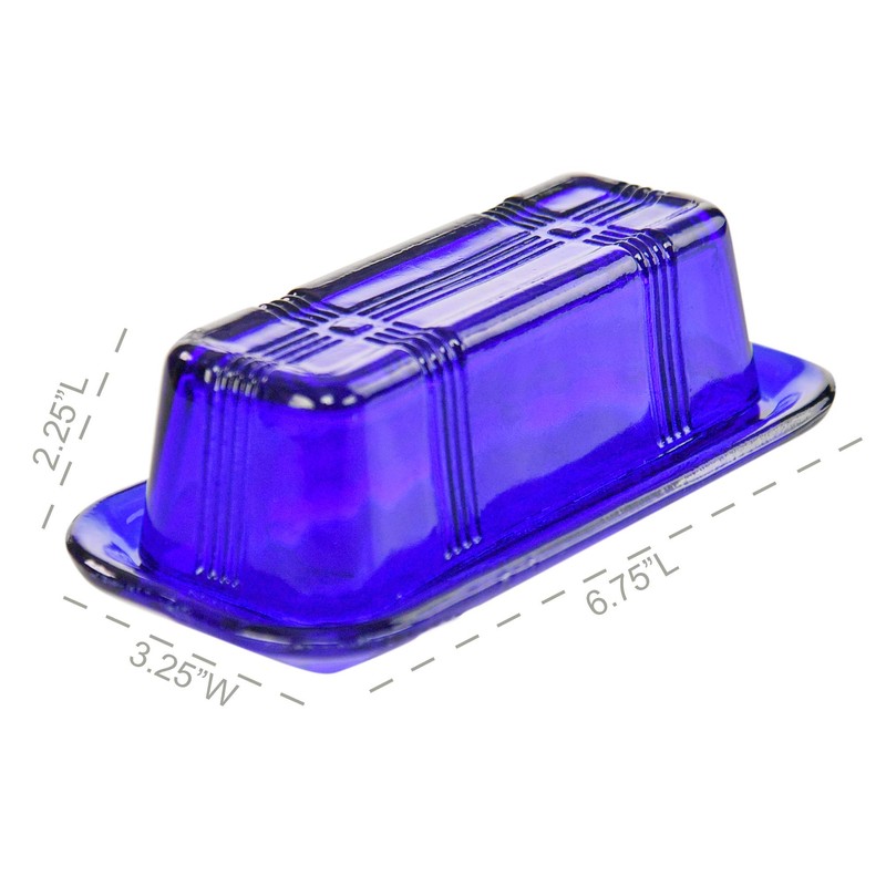 Home-X Glass Butter Dish With Lid - Vintage Style Keeper
