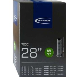 SCHWALBE AV17 Inner Tube with Schrader Valve ~27 / 28 "~28 / 47–622 / 635 MM (28 x 1 1 / 4–1,75 Inch)