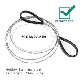 Visxcnu 75 cm Stainless Steel Wire Saw, Pack of 2 Stainless Steel Wire Saw, Hand Chainsaw, Wire Saw, Portable Stainless Steel Chainsaw for Gardening, Outdoor, Camping, Tree, Wood Cutting (Red Black)