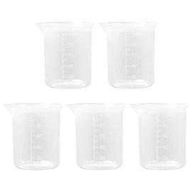 TVSVKWE 5 Pieces Of 100Ml Measuring Cup, Transparent Plastic Measuring Cup, Liquid Measuring Tool, With Scale Measuring Cup, Suitable For Laboratory And Kitchen.