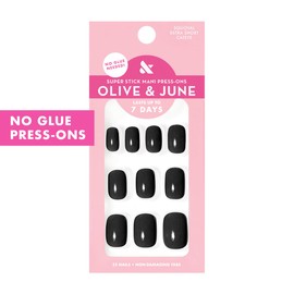 Olive & June Super Stick Mani Press-On Nails | Extra Short, Squoval | No Glue Needed | 32 Tab Nails in 16 Sizes | Non-Toxic Tabs | Easy On-Off, Non-Damaging | Realest Look | 7-Day Wear | Cateye