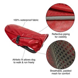 Kurgo Heavy Duty Rain Coat for Dogs | Waterproof Dog Raincoat | Durable Outdoor Gear for Pets | Adjustable Side Clips | Leash Attachment Opening | Portsmouth Foul Weather Jacket | 5 Sizes (Medium)