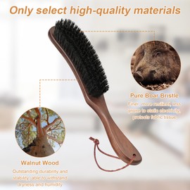 2 Pcs Felt Hat Brush kit,Horsehair Brush for Cleaning Cowboy Hat Removes Dust Stains Hair,Boar Bristle Lint Brush Remove Pet Hair Dust for Suits Suede, Clothes & Furniture