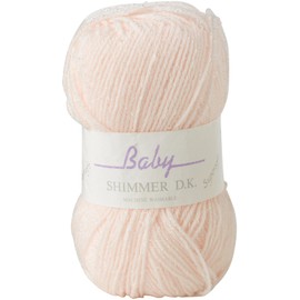 James Brett Baby Shimmer DK Knitting Yarn Soft Double Knit Wool 5 x 100g Balls (Pale Pink - BS8)