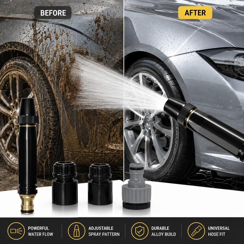 Adjustable Car Wash Water Gun Set for Outdoor Cleaning –