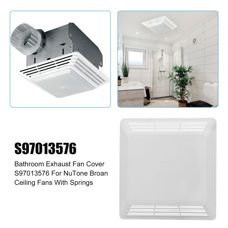 Folosem S97013576 White Classic Bathroom Vent Cover Grille, Water Resistant,