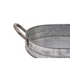 Creative Co-Op Oval Galvanized Metal Tray with Handles