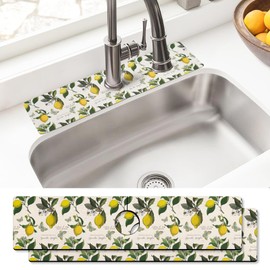 Sink Faucet Absorbing Mat, 2 Pack Drying Mat Around Faucet Sink Splash Guard Behind Faucet Sinkmat For Kitchen Bathroom Island Rv 24 * 5.5 Inch (60 * 14 cm)
