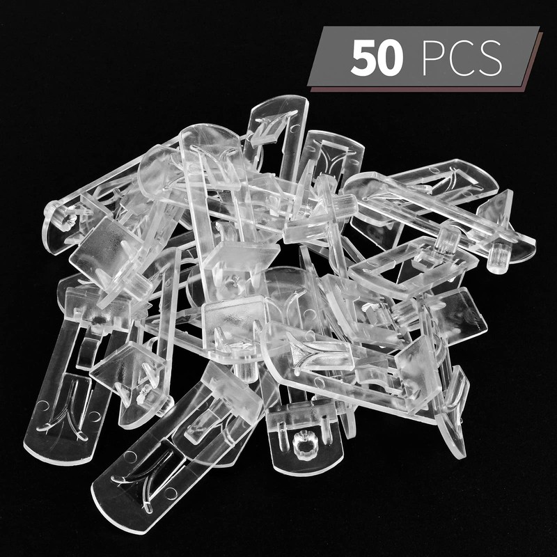 Rierdge 50 Pcs Plastic Locking Shelf Pins 6mm, 3/4” Clear