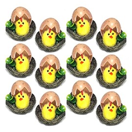 By Robelli Natural Hatched Easter Chicks In Wooden Nest Egg Decorations (Packs of 6, 12 or 18) (Pack of 12)