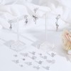 CRAFTYMELODY 32Pcs Stud Earring Findings 3 Style Brass Cubic Zirconia