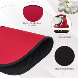 Sliding Mat for Stand Mixer,Mixer Mover Slider Mat Pad,Heat Resistant Mat For Appliance,Kitchen aid Mixers Accessories. (Red, For 5-8 Qt Mixer)
