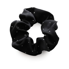 JewelVOX Scrunchie, Hair Elastic, Hair Accessory, Women's, Dots, Stone, Simple, Adult, Cute, Office (Black)