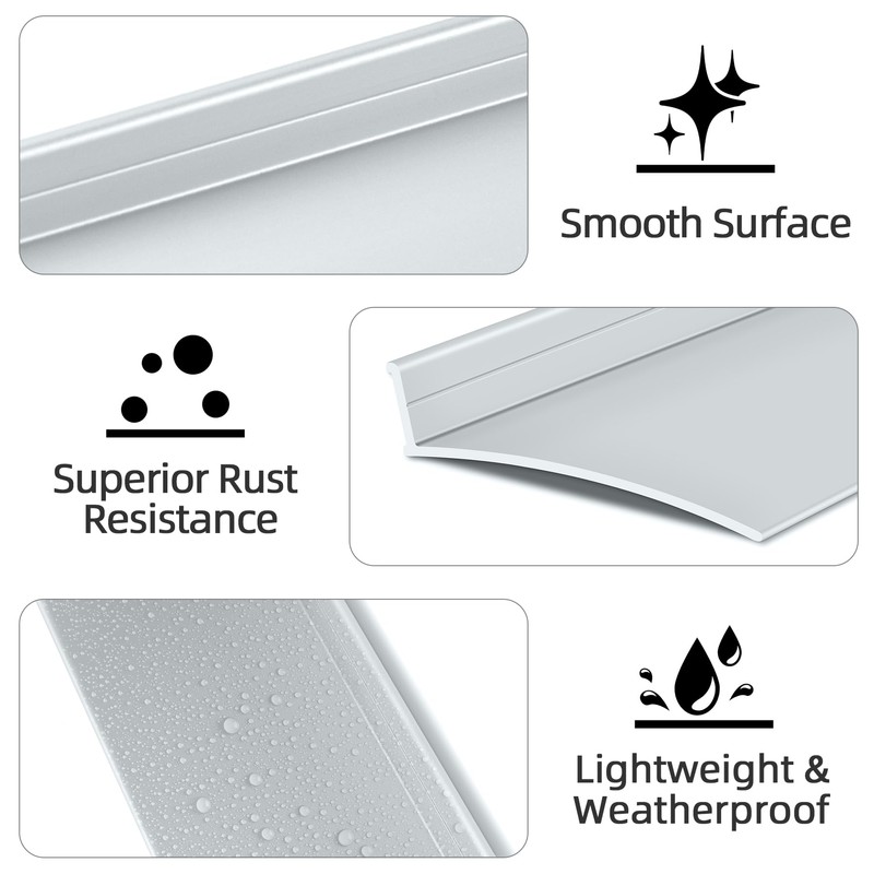 Door Rain Drip Guard, 40 Inch Anodized Aluminum Door Drip