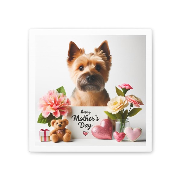 DistinctInk Norwich Terrier Mother's Day - Decorative Canvas Wall Art