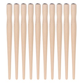 10-Piece Dip Pen Set Feather Holder Comic Dip Speedball Wooden Pen Holder for Art Painting English Calligraphy (Natural Wood Colour)