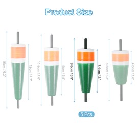 PATIKIL Popping Cork Floats 3.9 Inch / 9.8cm, 5 Pack EVA Fishing Trout Float Bobber for Catfish Trout Bass, Orange Green
