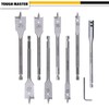 TOUGH MASTER 9 Piece Spade Drill Bits Set, ¼ Inch