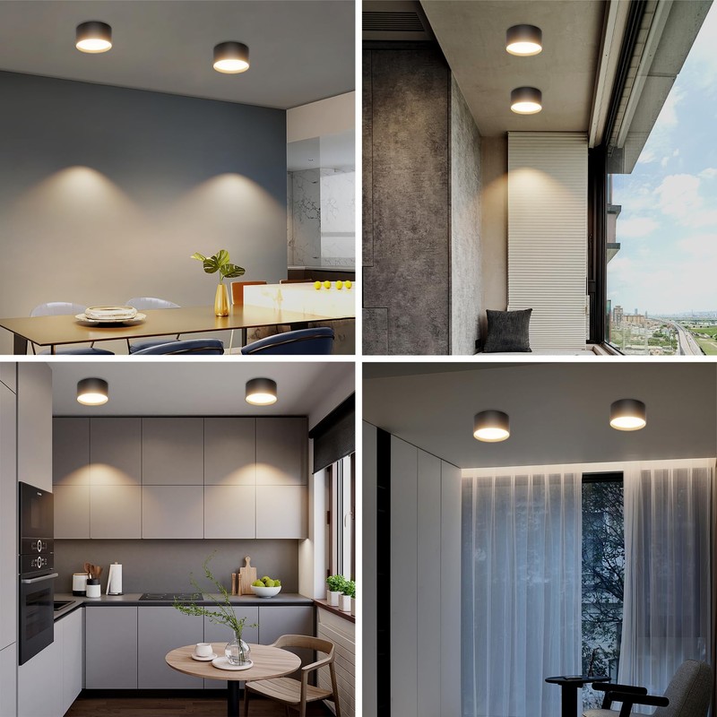 Klighten LED 18 W surface-mounted spotlight, round ceiling spotlights, surface-mounted