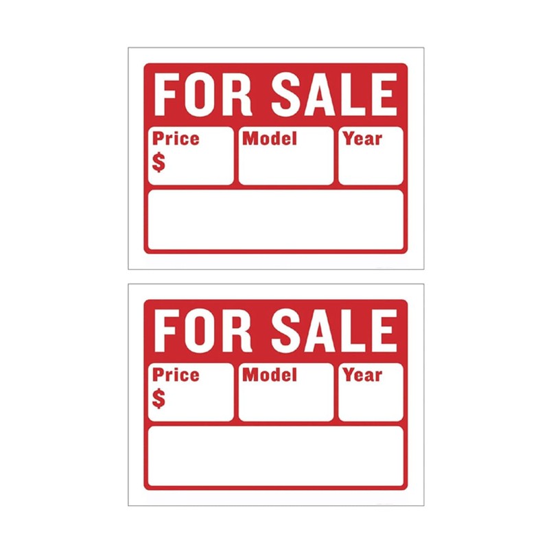 Car for Sale Sign for Auto Sales - 9" x