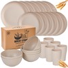 24 - Piece Wheat Straw Dinnerware Set - Plates and