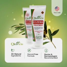 Oleavicin Eczema Cream for Kids & Adults - Eczema Cream for All Skin Types - Hydrating Eczema Cream - All Natural Formula