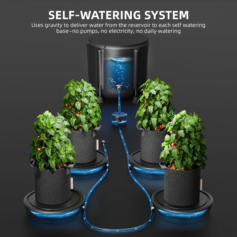 Spider Farmer 2025 Newest Gravity-Fed Self-Watering System No Power Needed,