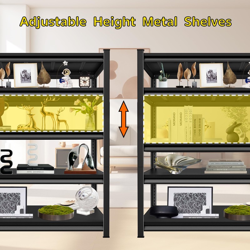SUPPNEED Steel Metal Utility Garage Shelves: 48''W 1,500Lbs Heavy Duty