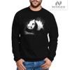 Neverless Men's Panda Splash Crew Neck Sweatshirt, Panda Splash Black