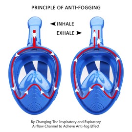 ECBUY Full Face 180° Snorkeling Mask for Kids Wide View Area Portable Snorkel Mask Seaview Underwater Diving Swimming Watersport Scuba Anti-Fog Anti-Leak Dry Top Panoramic Snorkel Mask