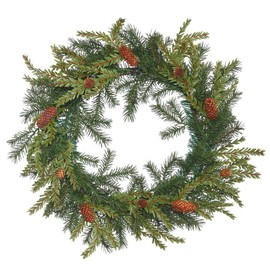 Vickerman E151624 Hemlock Angel Pine Wreath with Cone & 65 PE Tips, 20"