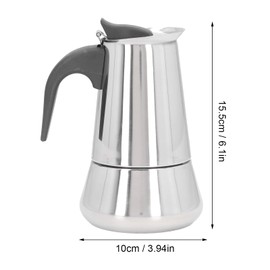 QANYEGN Stainless Steel Coffee Pot for Stovetop - Large Capacity (4 Servings) for Home, Restaurant, Cafe