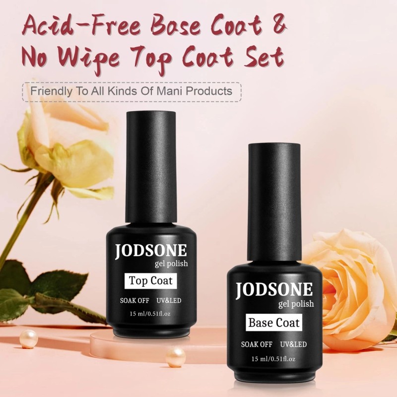JODSONE 2 Bottles of Top Coat Base Coat Set No