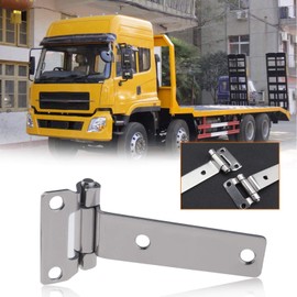 YINETTECH 2Pcs T Type Container Hinges High Polished Solid Forged 304 Stainless Steel Tee T Hinges 135x58mm for Trucks Van Caravan Trailers