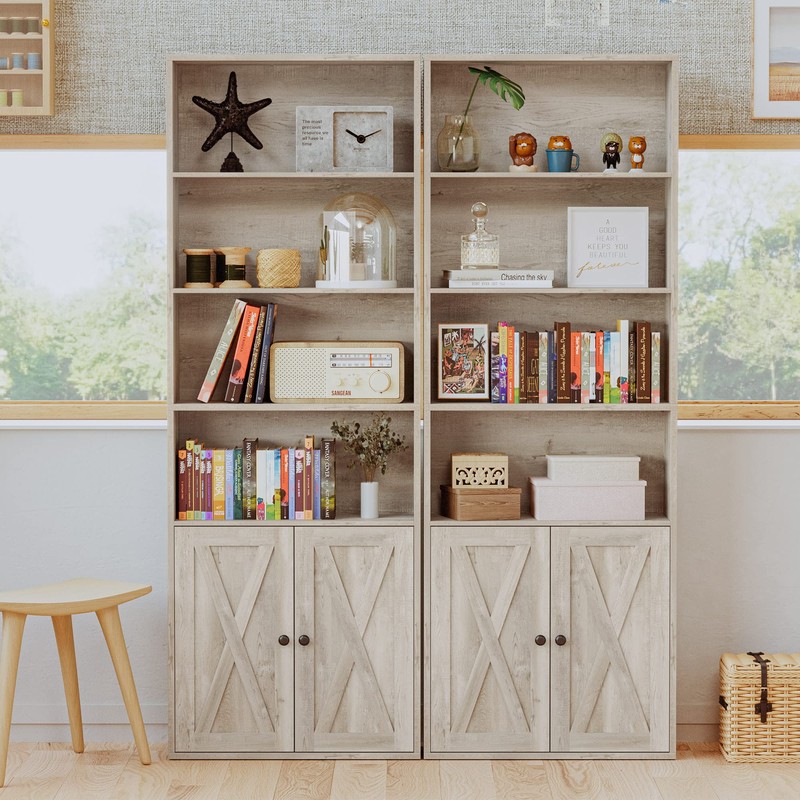 IRONCK Industrial Bookshelves and Bookcases with Doors Floor Standing 6