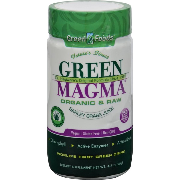 Green Foods Dr Hagiwara Green Magma Barley Grass Juice Powder - Organic and Raw - Vegan - Gluten Free - Non GMO - 250 Tablets (Pack of 2)