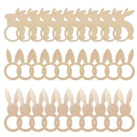 Kapokr 30 Stück Osternhase Serviettenhalter aus Holz Hasenohren Serviettenringe Niedlich Ostern Serviettenringe für FrüHling Osterfeier, DIY Basteln Ostern Dekoration Zubehör (3 Stile)