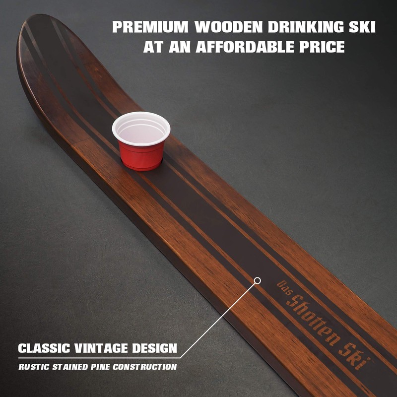GoPong Das Shotten Ski - Rustic Wood 4 Person Drinking