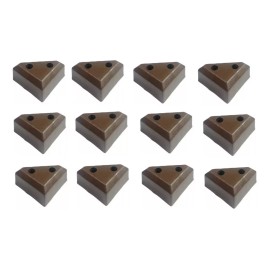 Herrajes Guerrero Pata Para Muebles Sala 4.4 Cm Triangular Plástico Café 12 Pz