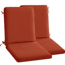 Ottowood High Back Outdoor Chair Cushions Set of 2-44''x20'' Patio Dining Chair Cushions with Waterproof, Fade-Resistant, Removable & Machine-Washable Covers, Rust