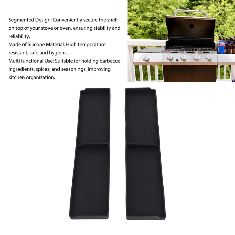2PCS Stove Top Shelf Silicone Spice Rack Magnetic Back 2