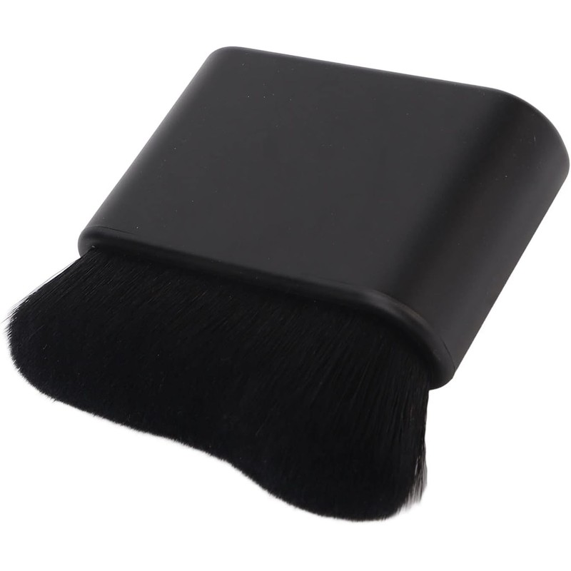 Brocha Bronceadora YUYTE, Pincel Plano Sintético Negro, Nailon, Para Bronceador,