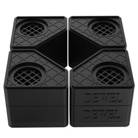 DEWEL Folding Table, Anti-Vibration Rubber, Height Adjustable, Double Layer 4 Pieces, Load Capacity 1102.3 lbs (500 kg), Washing Machine Stand, Compatible with Large Appliances, Anti-Vibration, Noise