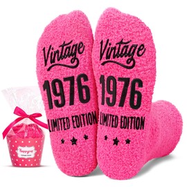 HAPPYPOP 1976 Birthday Gifts for Women - 49 Year Old Socks for Women Friends, 49th Birthday Gifts for Middle Aged Woman Pink