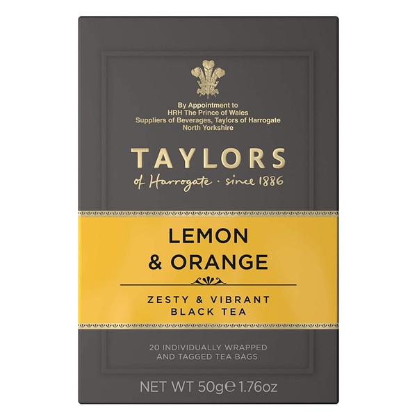 Taylors of Harrogate Lemon & Orange Black Teabags, 20 Teabags