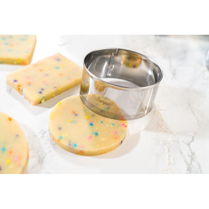 Bakerpan Stainless Steel Round Cookie Cutter Set, Circle Cookie Cutters,