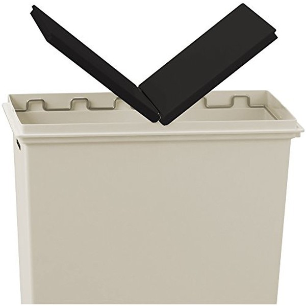 Tenma Slim Trash Can Lid, Width 9.1 x Depth 17.3 x Height 0.6 inches (23 x 44 x 1.5 cm), e-LABO Home, Smart Pail Circle Open Lid, Brown