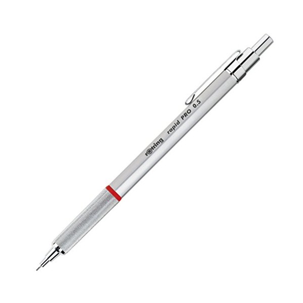 rOtring 1904255 Rapid PRO Mechanical Pencil, 0.5 mm, Silver Chrome